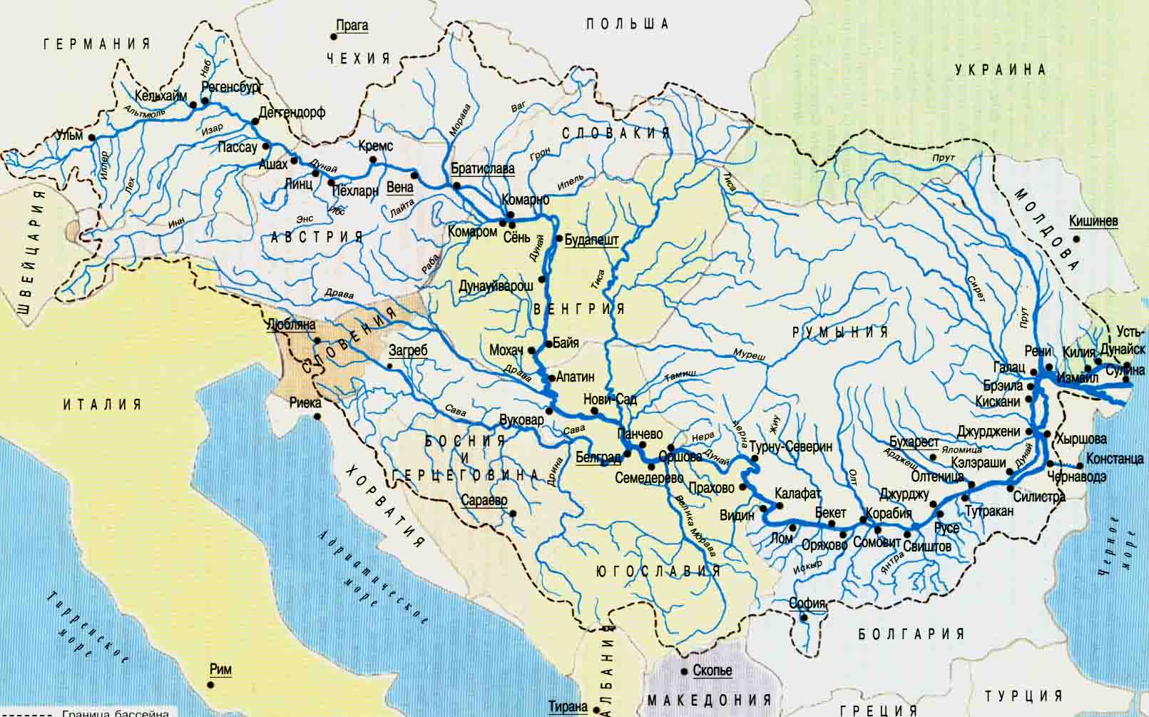 реки в европе
